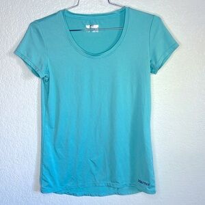 Marmot activewear running gym short sleeve woman’s turquoise top size medium